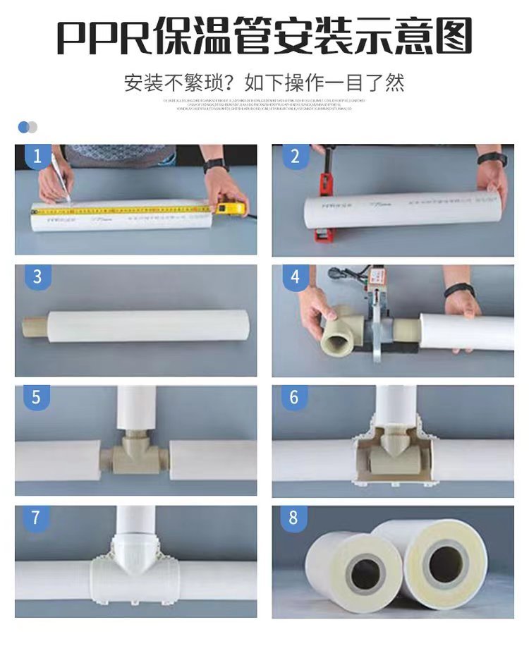 PPR integrated insulation for aviation management industry, with built-in insulation and antifreeze pipes, prefabricated and directly buried composite, customized according to needs