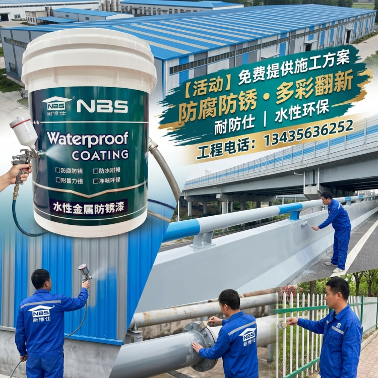 耐博仕金属屋面防水涂料 防锈漆 彩钢瓦防腐防锈包工包料建筑外墙用