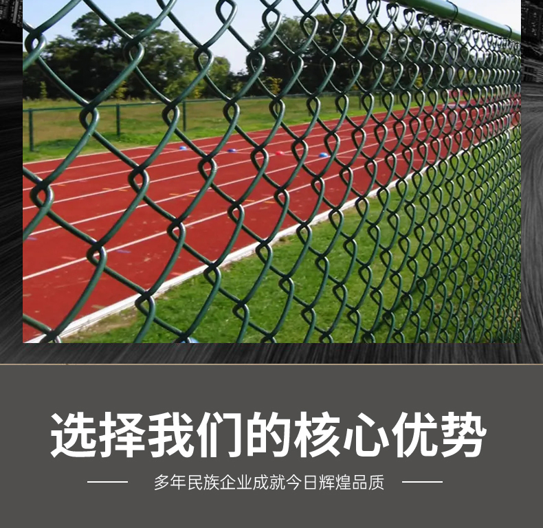 Installation of sports field fence with plastic coated iron wire mesh Manufacturer of sports field hooked guardrail net