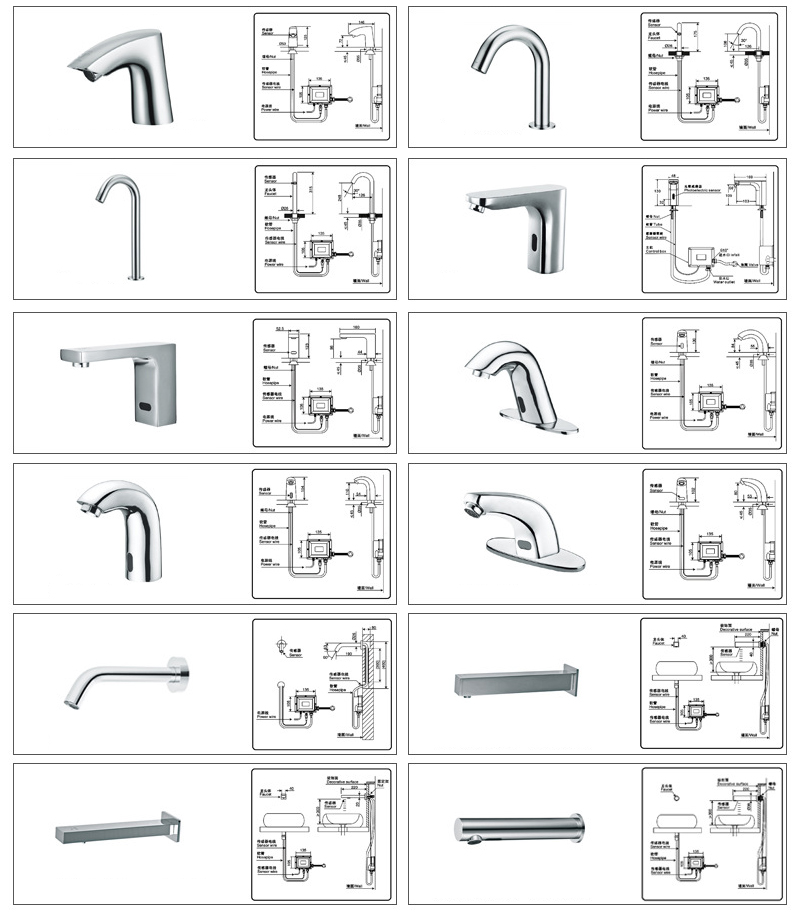 Automatic induction faucet for basin on stage, all copper infrared water-saving and energy-saving hand sanitizer for basin under stage, dual power control