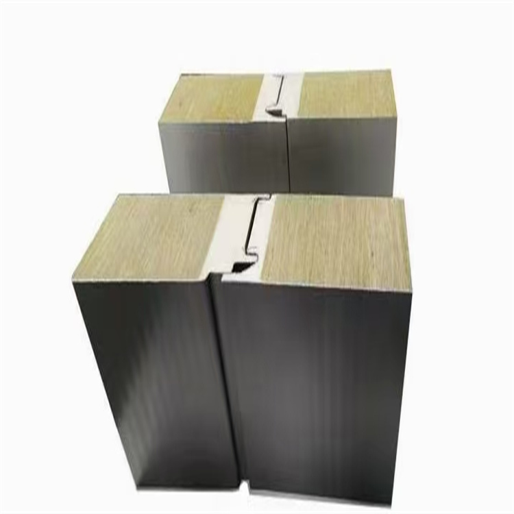 Metal rock wool integrated board 75 thick polyurethane rock wool board color steel plate blue sky new material can be customized