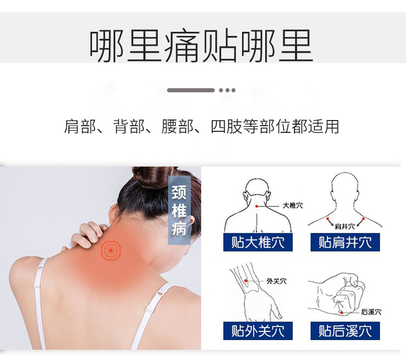 Far infrared treatment sticker for pain relief, including anti sticking paper, is available to the sedentary people in Huawei workplace