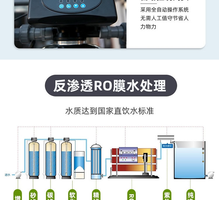 0.5 ton Ultrapure water equipment Tap water RO water treatment equipment Industrial water purification system Pure water equipment
