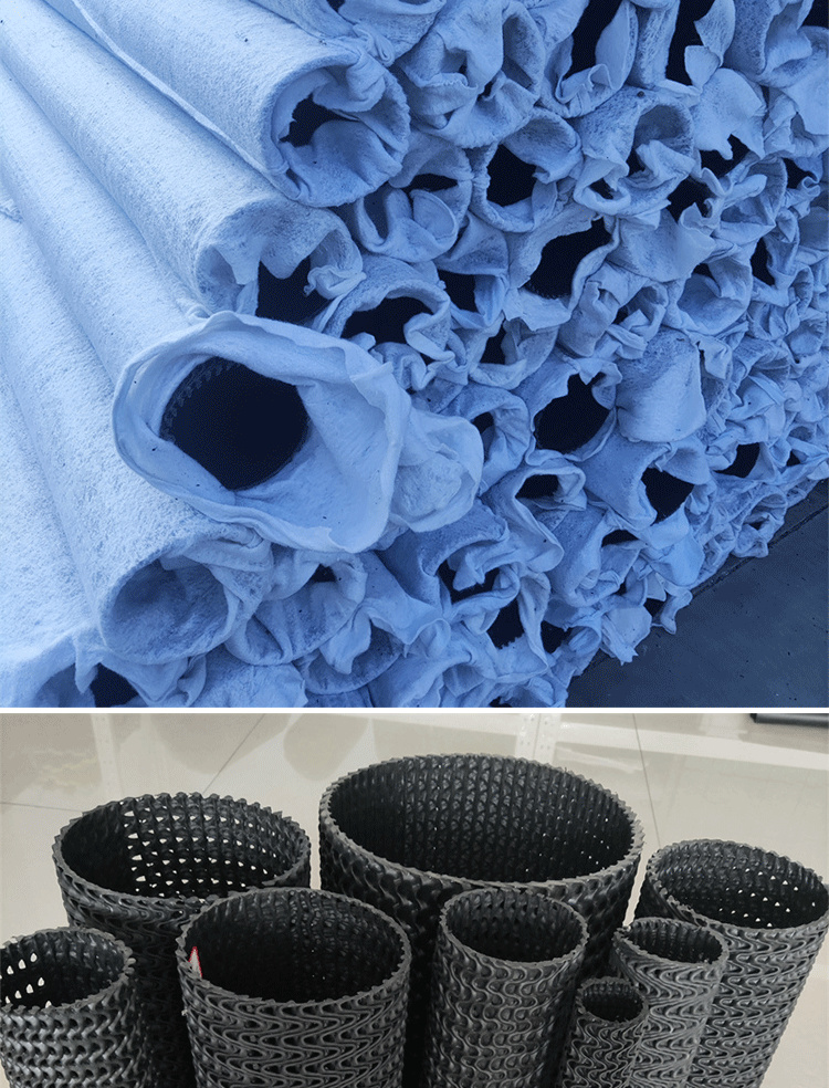 PE hard permeable pipe 300 football field semi permeable blind pipe, high-strength compressive Yashan mesh underground drainage blind pipe