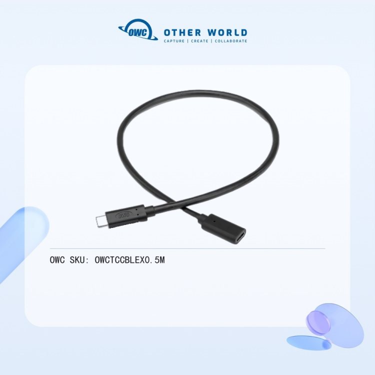 OWC Type C to C eMark 充电高达100W 0.5米数据线 高达10Gb/s数据性能
