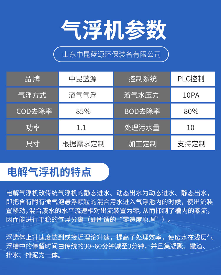 Air flotation equipment, integrated sewage treatment equipment for aquaculture farms, dissolved air flotation machine, effluent meets the standard