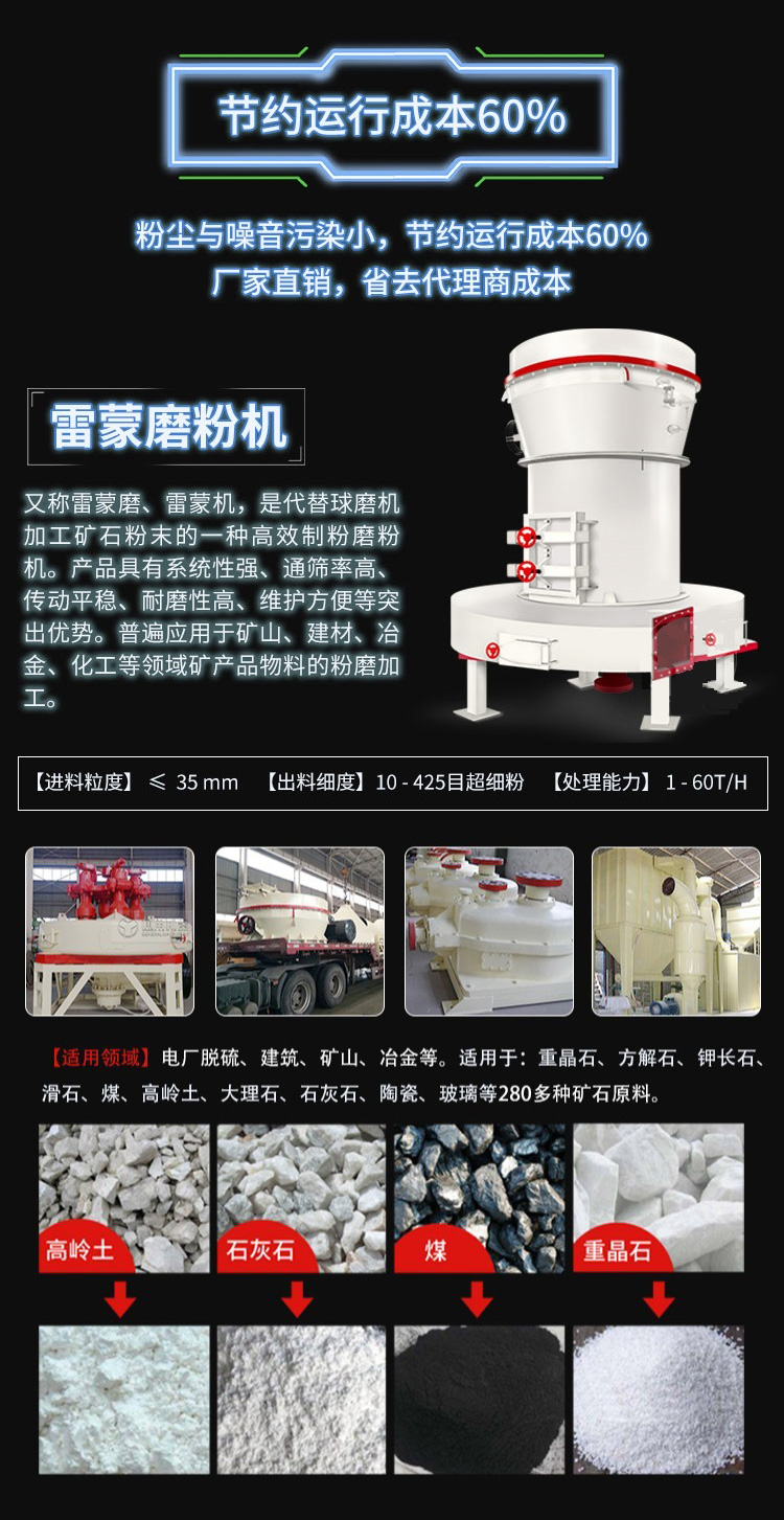 Processing equipment for gypsum, limestone, and mineral powder processing of the new Raymond Mill 3016 3216 grinding machine