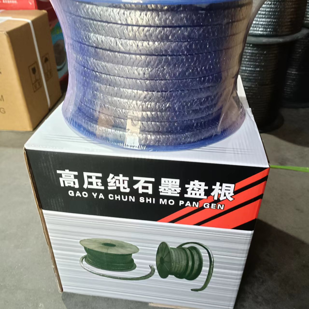 Shengzhang Brand Nickel Wire Graphite Packing Square Rope 8 * 8 Specification High Pressure Flexible Graphite Packing Ring