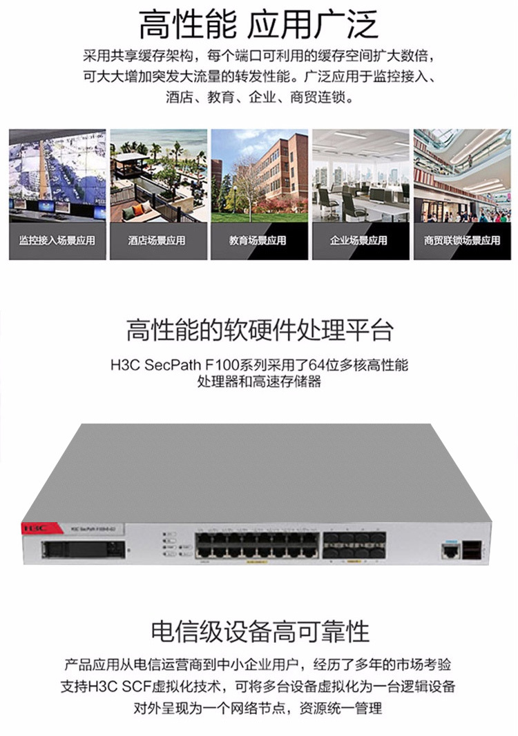 Xinhua H3C F100-E-G5 Enterprise Gigabit Firewall Network Hardware Enterprise Core VPN Gateway