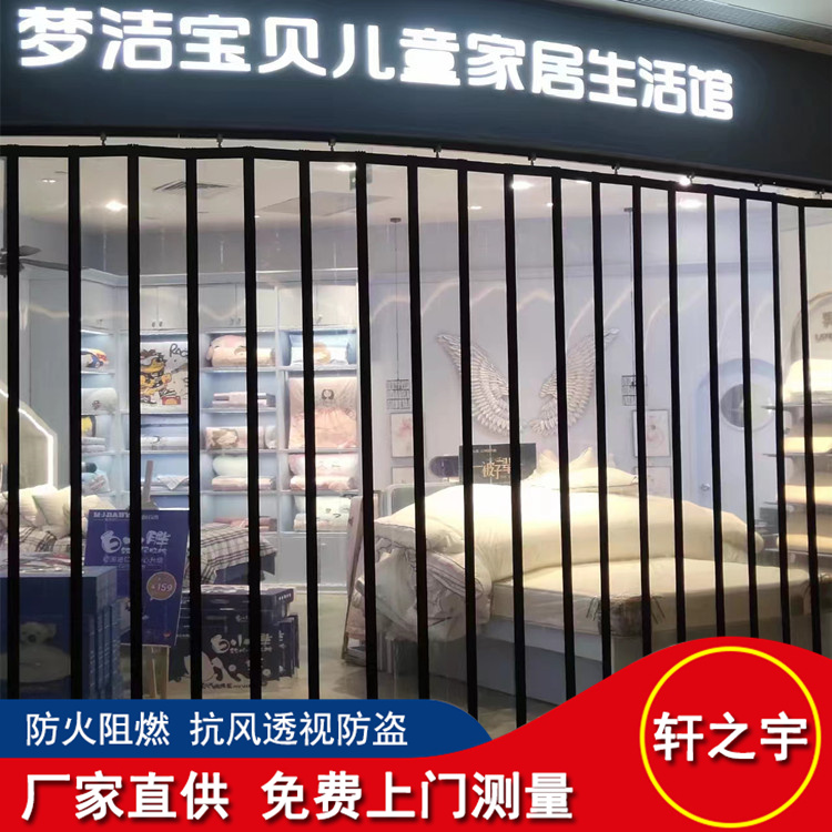 Install lateral crystal folding doors for shopping malls, supermarkets, and aluminum alloy folding crystal doors