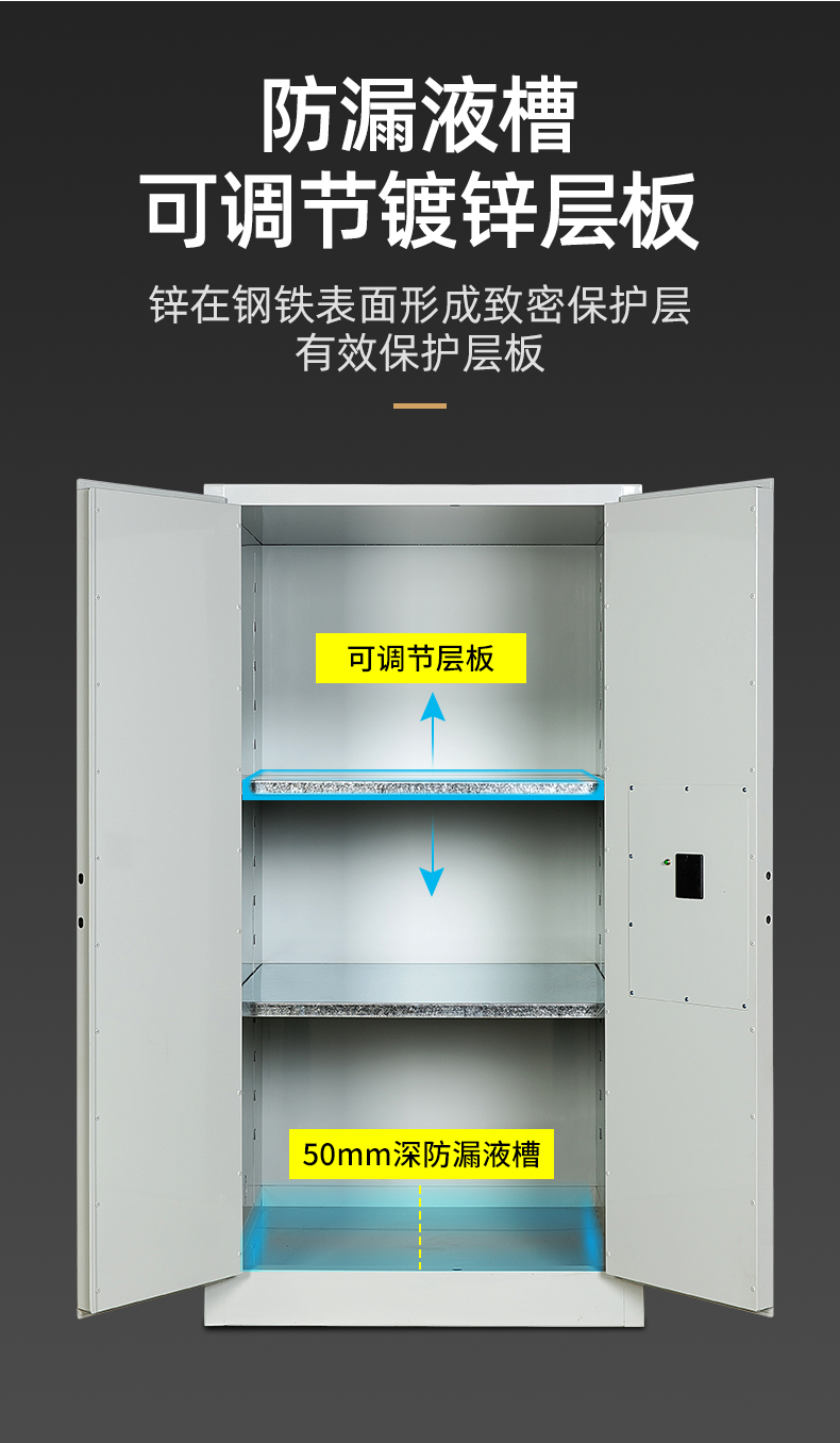 Easy to produce chemical cabinet, double person, double lock drug cabinet, hazardous chemical storage cabinet, reagent and hemp cabinet