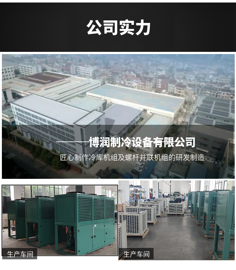 Bolet series screw chillers equipped with semi sealed screw compressors, customized for industrial refrigerators