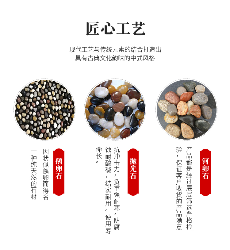 Spherical pebbles at the bottom of the pool, courtyard paving, horticultural landscaping, community street decoration materials, Jiangshihui