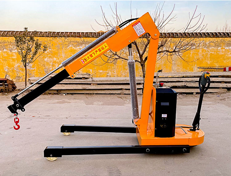 Electric hydraulic crane Simple traveling Cantilever rotating mobile transport Vehicle mounted small crane Lifting lift