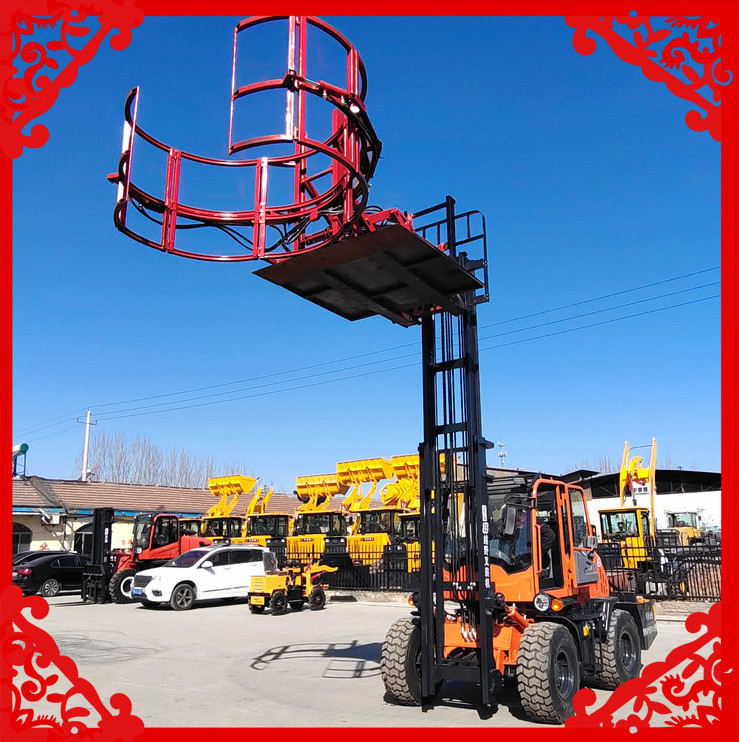 Installation of off-road forklifts, automatic exit device for corn grippers, convenient installation and loading of loaders