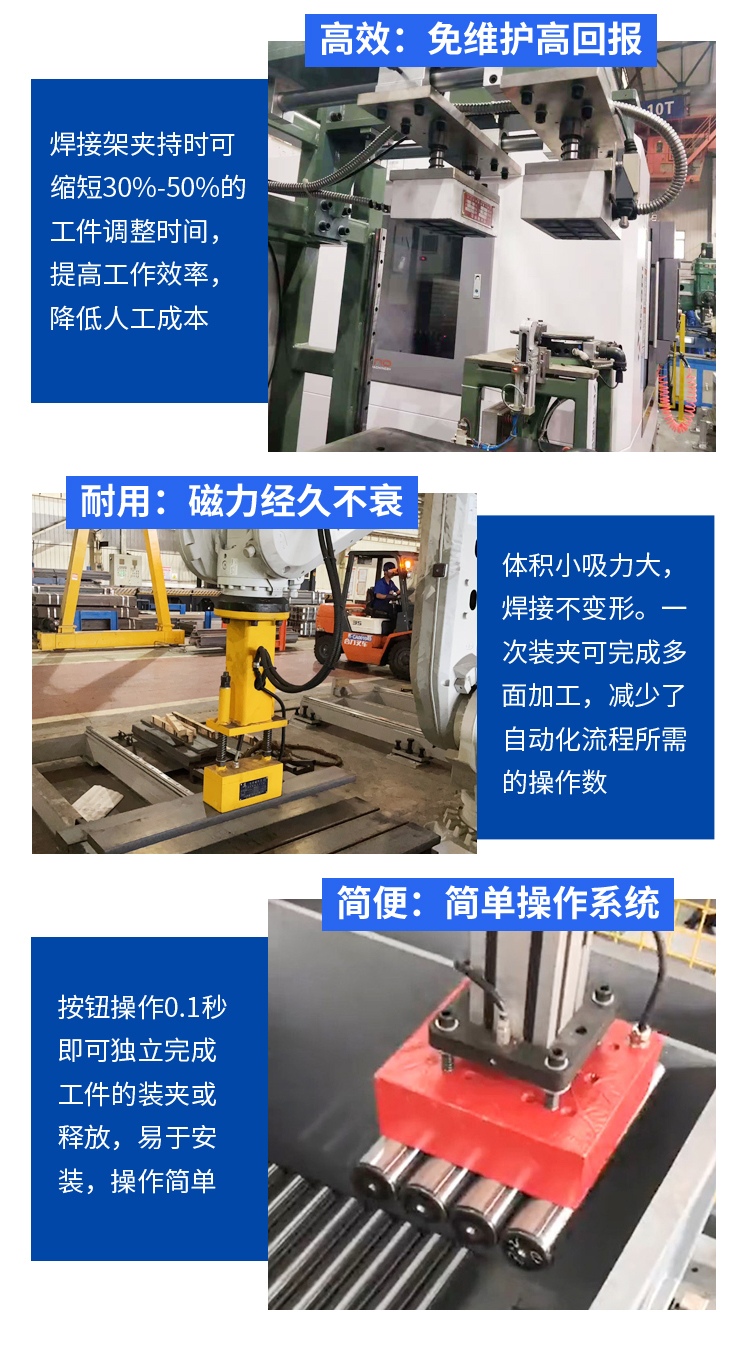 Automated electric permanent magnet robot magnetic gripper mechanical arm suction cup fixture