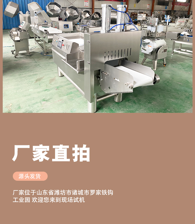 Fully automatic fresh pork, beef, and mutton cutting equipment High speed three-dimensional cutting machine for vegetable and fruit food raw materials