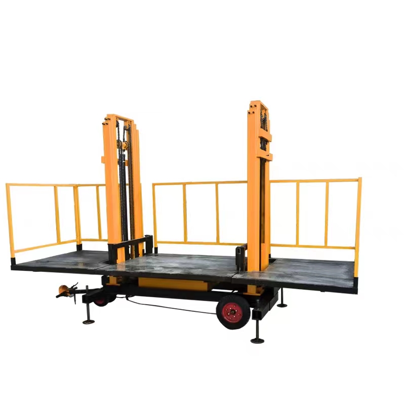 Hydraulic lifting masonry and plastering platform Mobile wall laying lifting platform Brick machine scaffolding on construction site