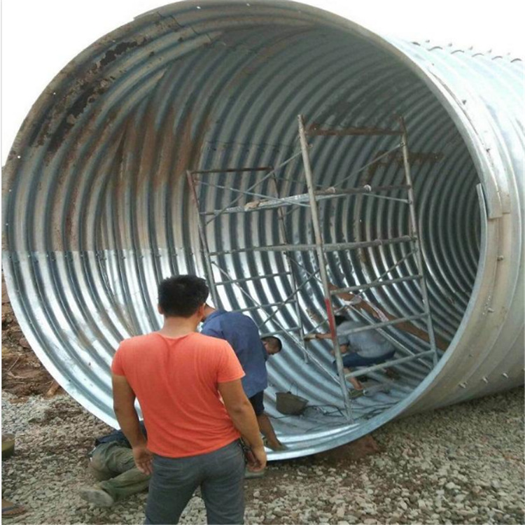 Lvliang prestressed corrugated culvert pipeline foundation steel corrugated pipe culvert