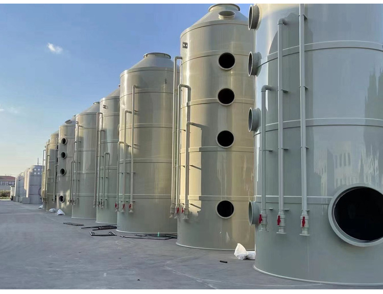 304 stainless steel secondary spray tower waste gas treatment environmental protection equipment dust removal and smoke purification