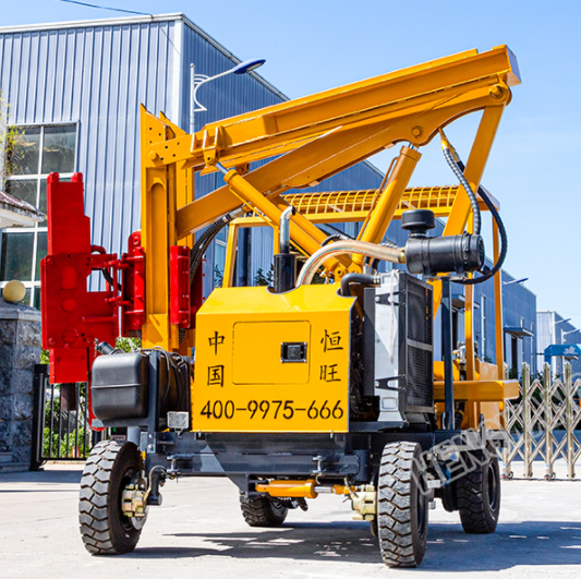 85 hammer wave Pile driver small four-wheel guardrail drilling machine highway necessary hydraulic control