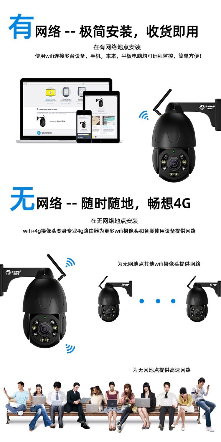 Merchants use 4G wireless remote connectors, 5G cameras, and no need for network. Outdoor night vision is ultra-high definition