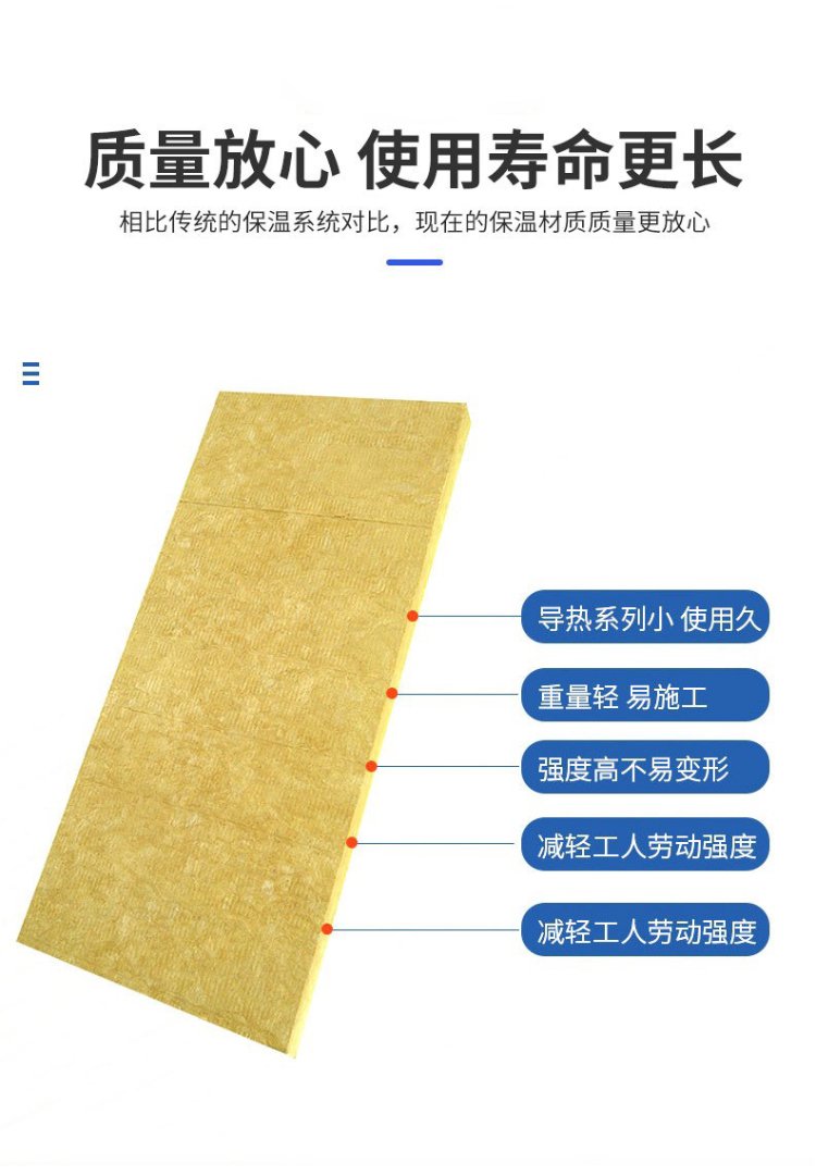 Fireproof rock wool board manufacturer 50 thick A-grade exterior wall insulation material tr10 tr15 semi hard rock wool insulation board