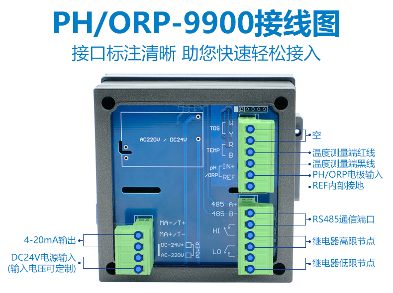 EC Meter Industrial Online Conductivity Meter Controller Resistivity Meter TDS Meter Conductivity Electrode EC-9900