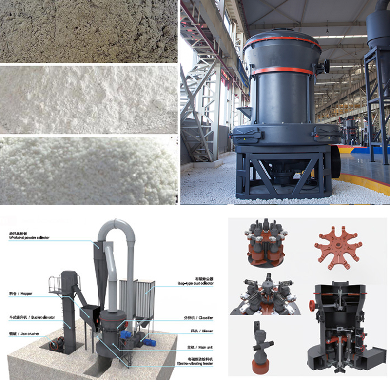 Calcium powder production line equipment Raymond mill model and parameters Grinding stone powder machine