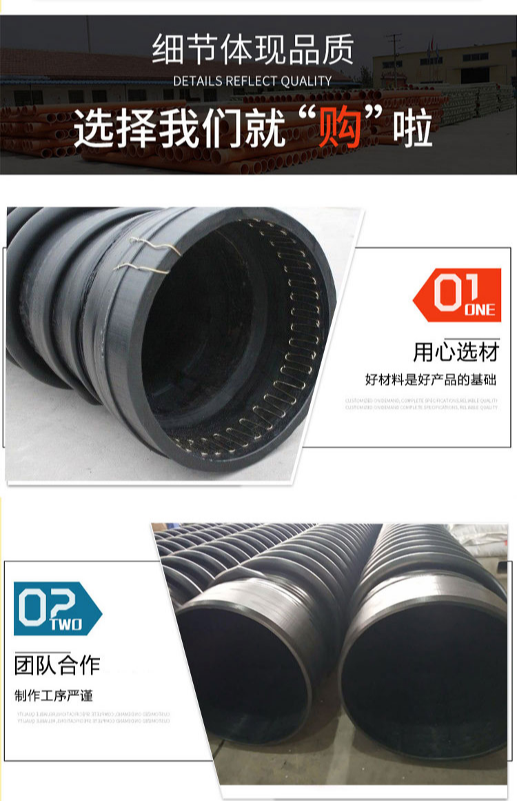 PE reinforced corrugated pipe HDPE carat pipe community renovation winding structure wall pipe sewage pipeline pipe