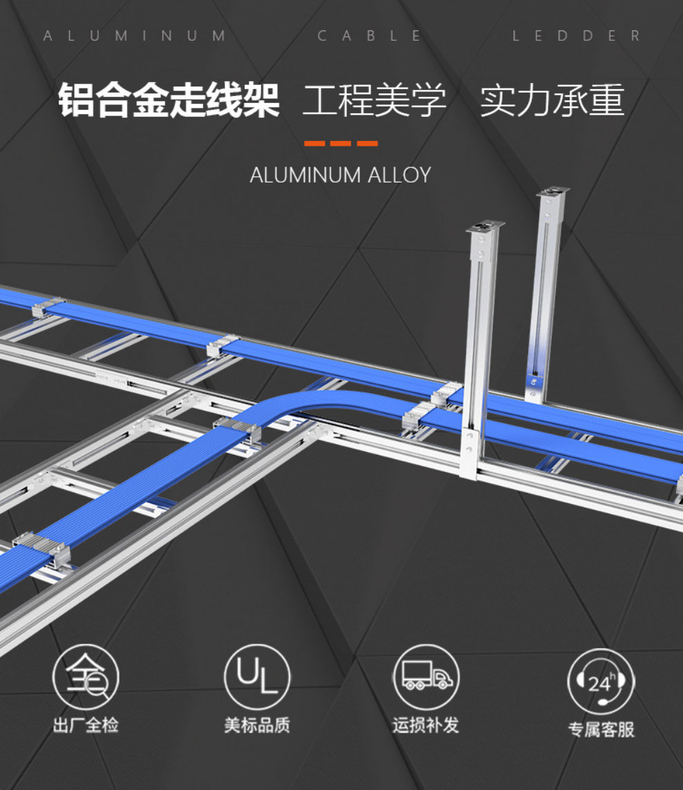 Weicheng Technology Aluminum Alloy Ladder Cable Tray Telecommunication Room Data Center T-shaped Aluminum Profile Ladder Cable Tray