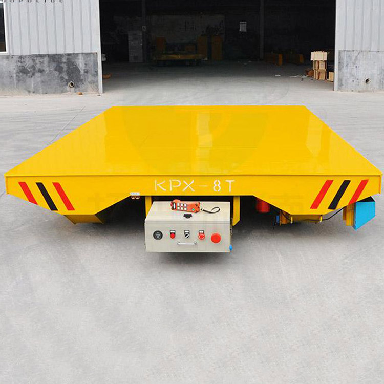 Customized industrial workshop battery level car 30t warehouse transportation with rail electric flat car