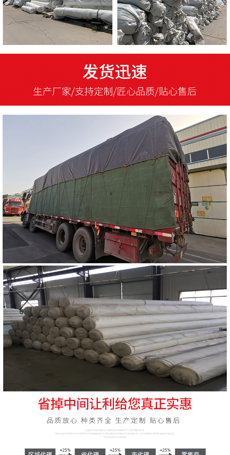 Tenglu Road Maintenance Felt Fabric Manufacturer Garden Greening Moisturizing Thermal Insulation Nonwoven Fabric 200g White Geotextile