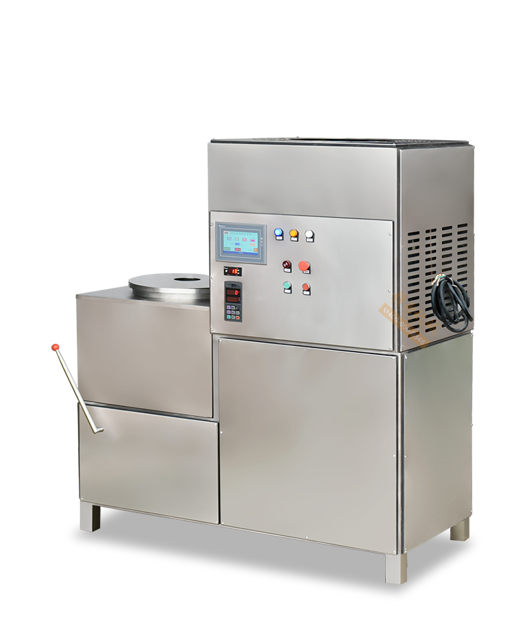 Compressed refrigeration water for Rice-meat dumplings processing plant Discharging temperature control alarm Three speed refrigeration beater 45 barrels