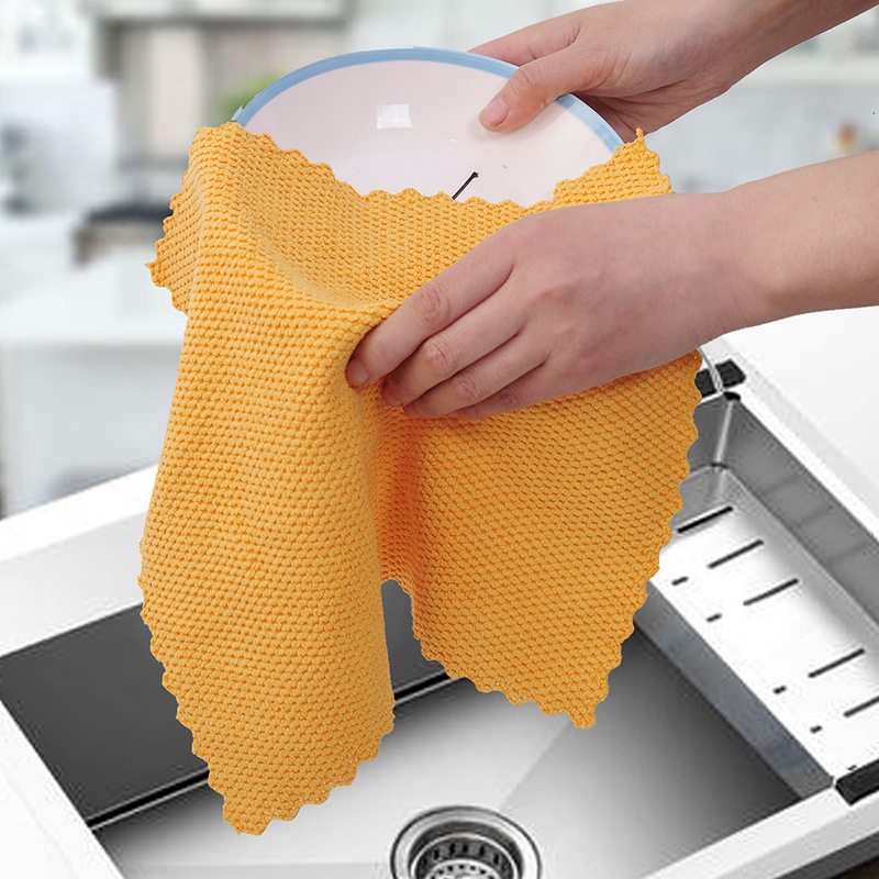 Wheat cleaning cloth, kitchen cleaning cloth, household dishwashing cloth, absorbent wipe, no marks left by lazy people, wiping cloth, glass towel