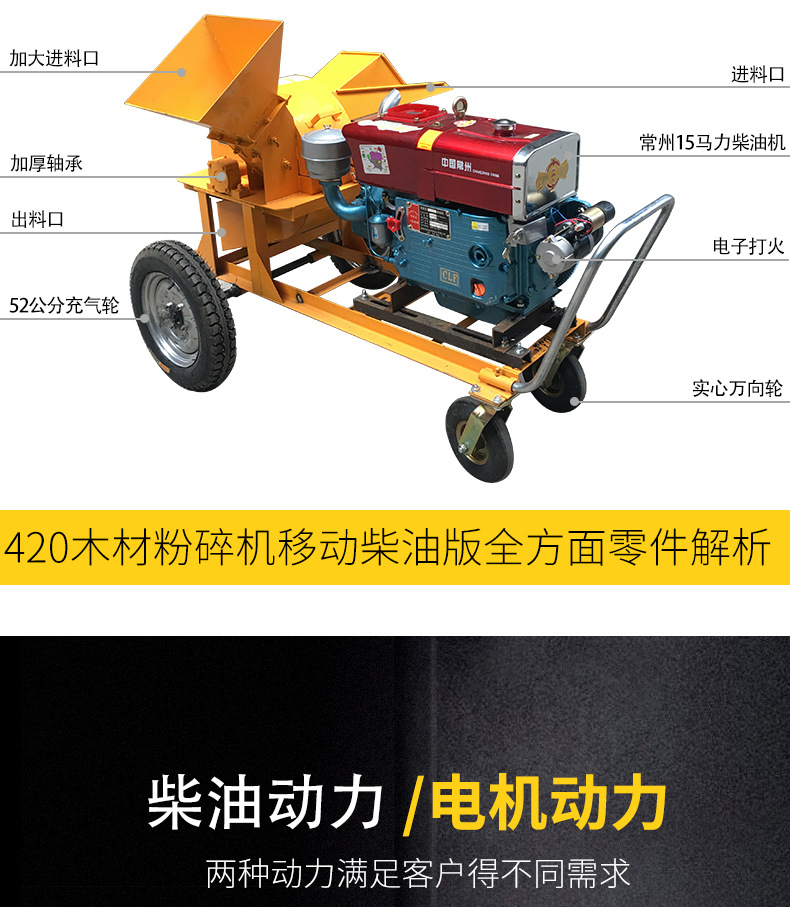 Zhixun Pine Crusher New Type of Dry and Wet Dual Purpose Branch Crusher Scrap Sawdust Crusher