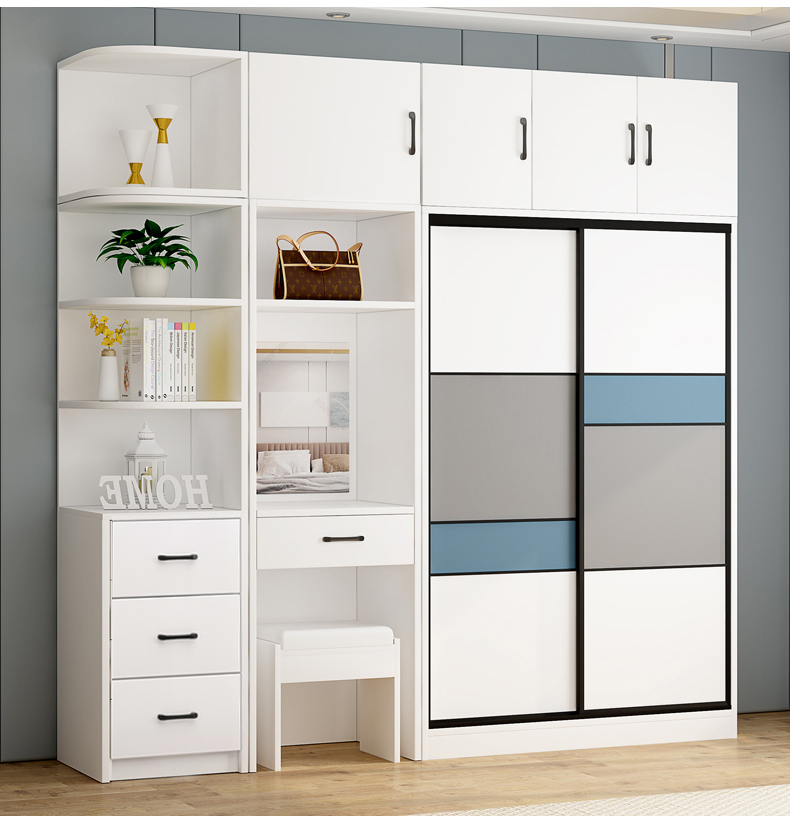 Aluminum alloy full size wardrobe, household bedroom, all aluminum sliding door wardrobe, economical, modern, simple and easy to assemble cabinet