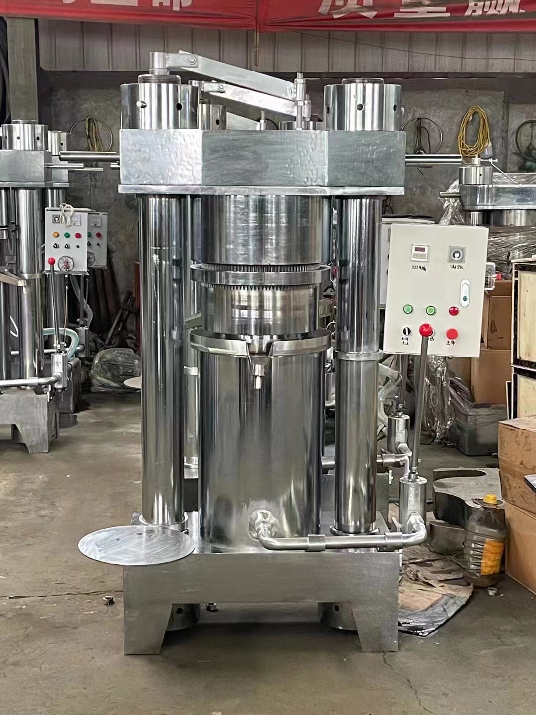 Jiuqing stainless steel hydraulic vertical sesame oil press equipment for peanut and sesame oil