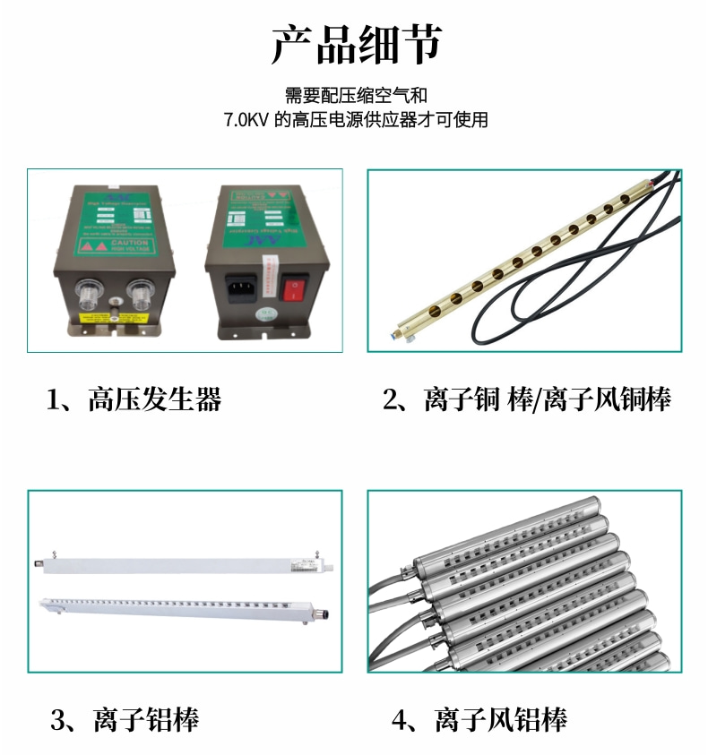 Ionic air copper rod for static electricity removal, non-woven fabric for static electricity removal, ion air rod printing industry for dust removal, surface static electricity removal