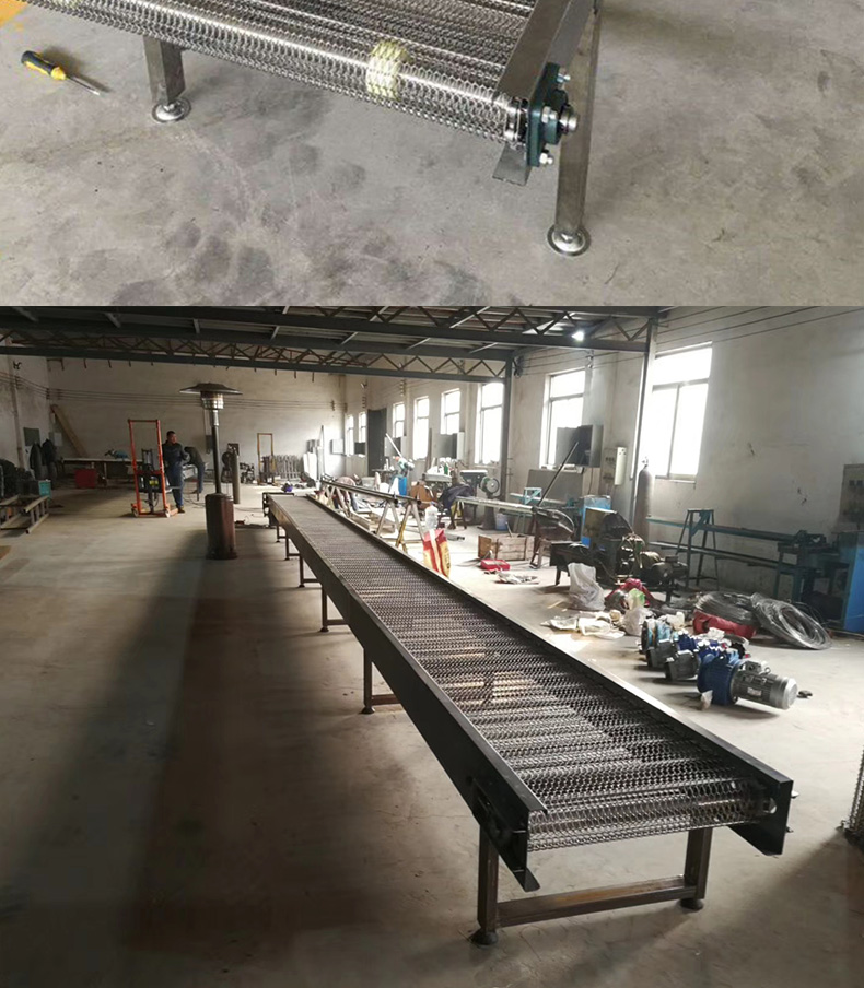 Stainless steel mesh belt conveyor, food mesh chain conveyor, assembly line drying, seafood air cooling machine