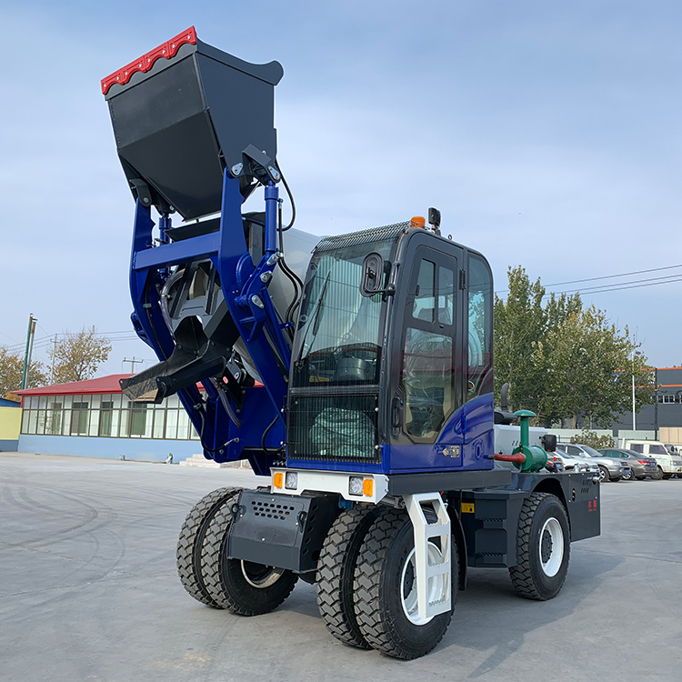 1.2 square meter small mixer truck, cement tank truck, concrete self mixing transport truck for construction sites