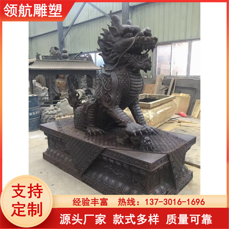 Pure copper unicorn sculpture, large square, feng shui cast copper pixiu animal sculpture, leading the way