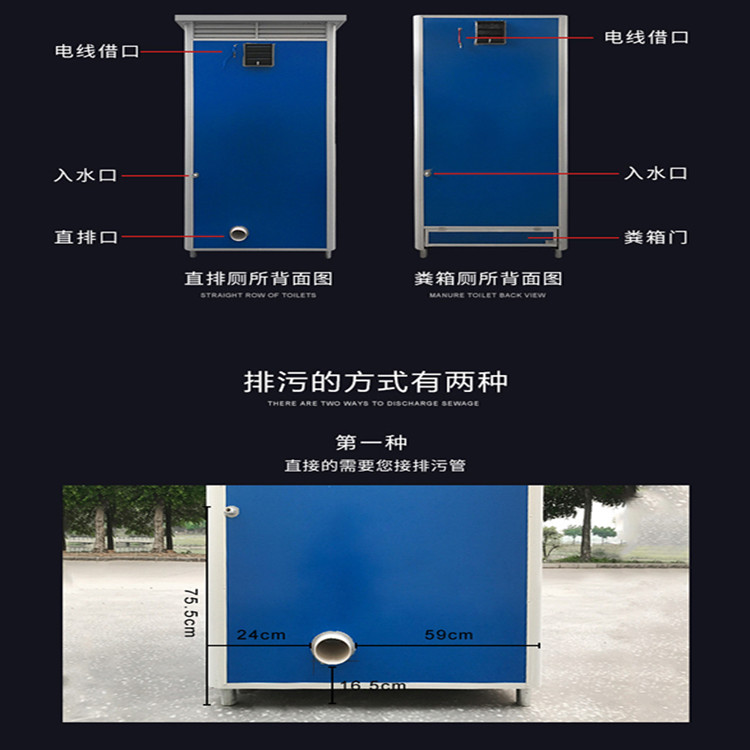 Mobile environmentally friendly toilets, garden buildings, and sanitation facilities can be used for scenic area communication