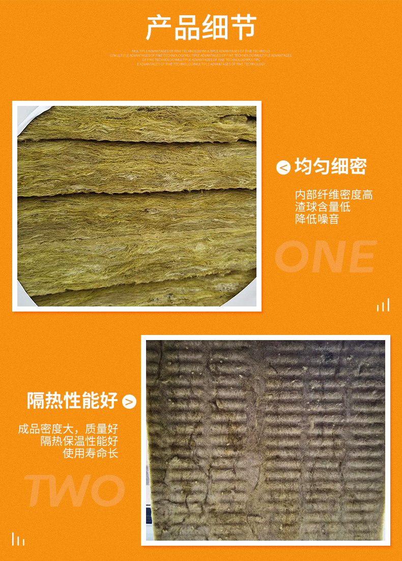 Rock wool board insulation material Glass wool board customized rock wool insulation board supply