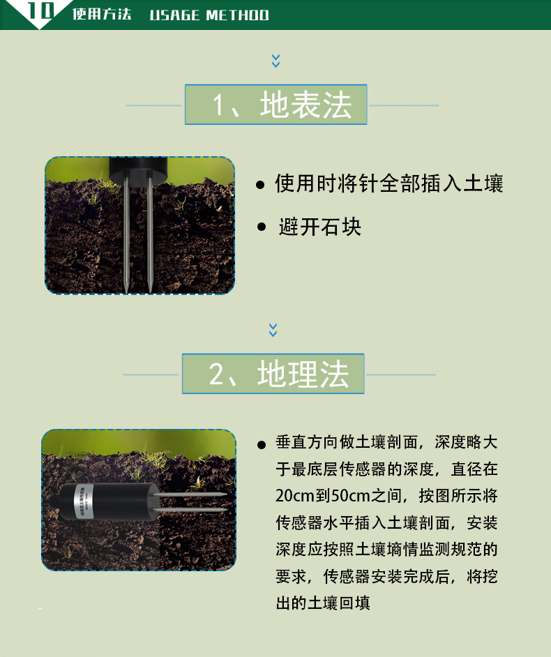 Portable soil temperature and humidity sensor, nitrogen, phosphorus, and potassium detector, soil moisture pH/salt monitoring equipment