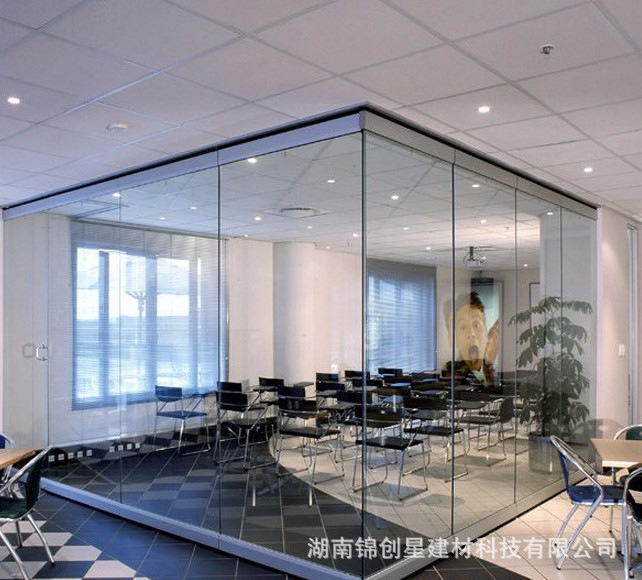 Office glass partition wall, double glass louver partition, hotel office glass partition, fireproof partition