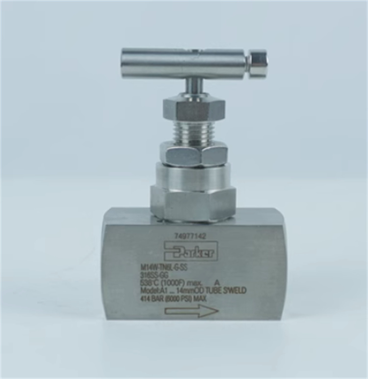 M14W-U12LB-G-SS-HT high-temperature needle valve with a pressure resistance of 41.4 MPa and a temperature resistance of 649 degrees Celsius, available in stock Parker needle valve