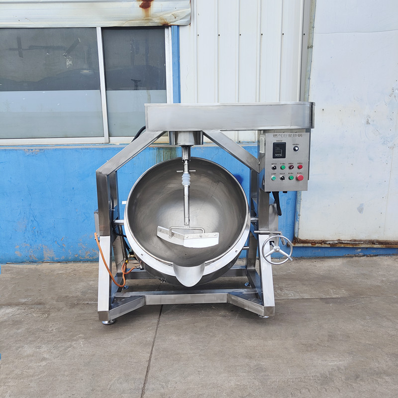 Stainless steel Chili sauce and paste boiling machine Commercial Broth of white fungus mixing sandwich pot Meat mince stuffing planetary frying pan