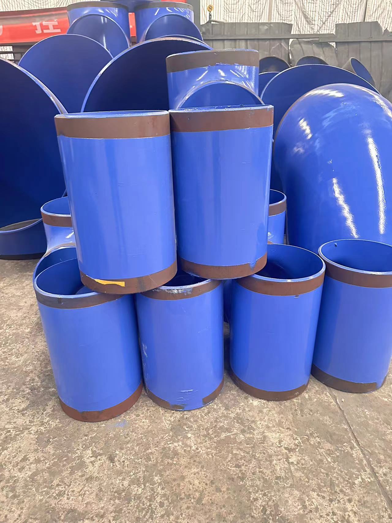 Fangda anti-corrosion steel pipes and fittings, epoxy powder hand wrapped with 3PE plastic lining and coating inside and outside