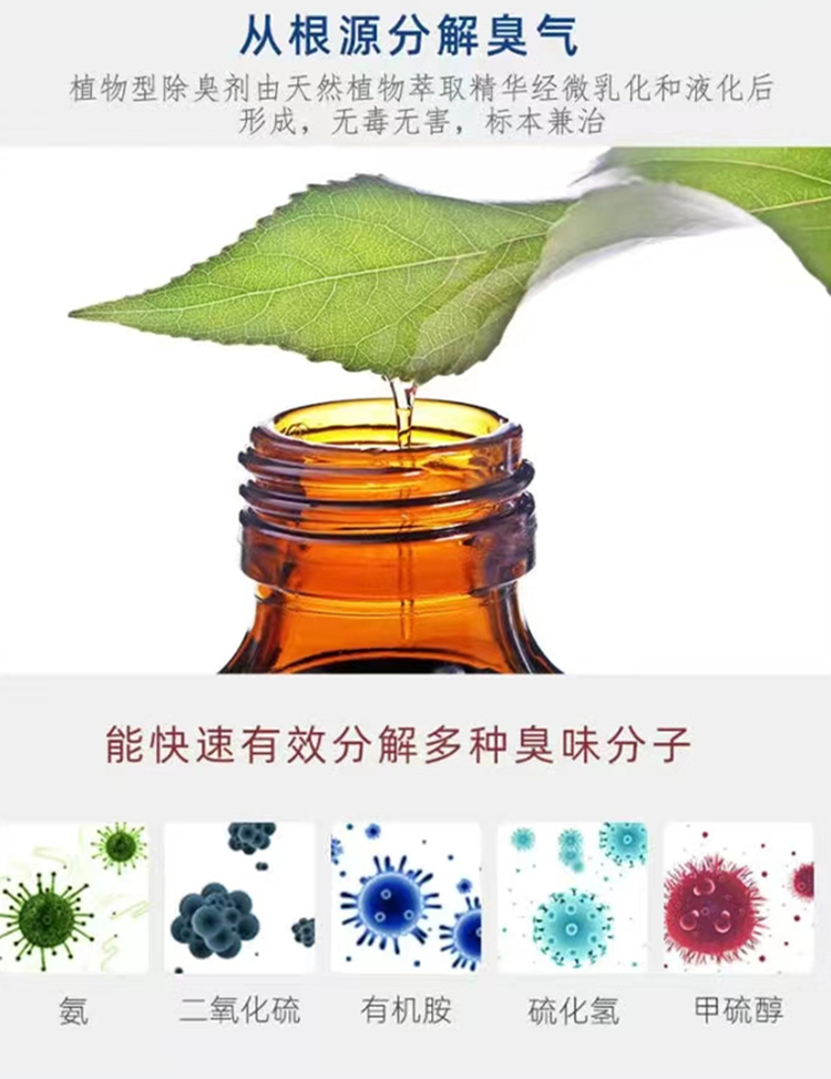 Plant liquid deodorizer for aquaculture, industrial kitchen waste, sewage treatment plant, Jingtian